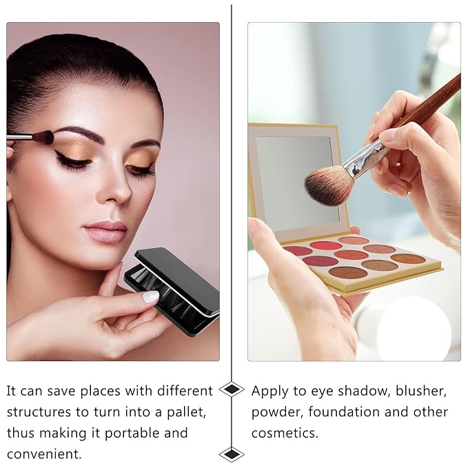 Beaupretty Empty Eyeshadow Palette Eyeshadow Metal Palettes 3 Grids Makeup Blusher Lipstick Box Empty Eyeshadow Pan Cosmetic Storage Container Travel Makeup Organizer Case for Women
