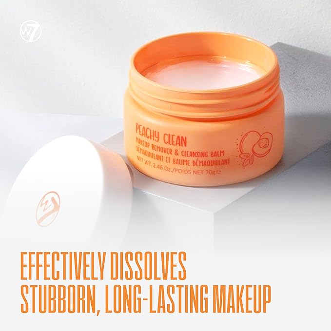 W7 Peachy Clean Makeup Melt Set – Cleansing Balm & Remover Pad for a Peach-Perfect Skincare Routine – The Ultimate Makeup Melting Dream Team! - Gentle, Hydrating & Effortless
