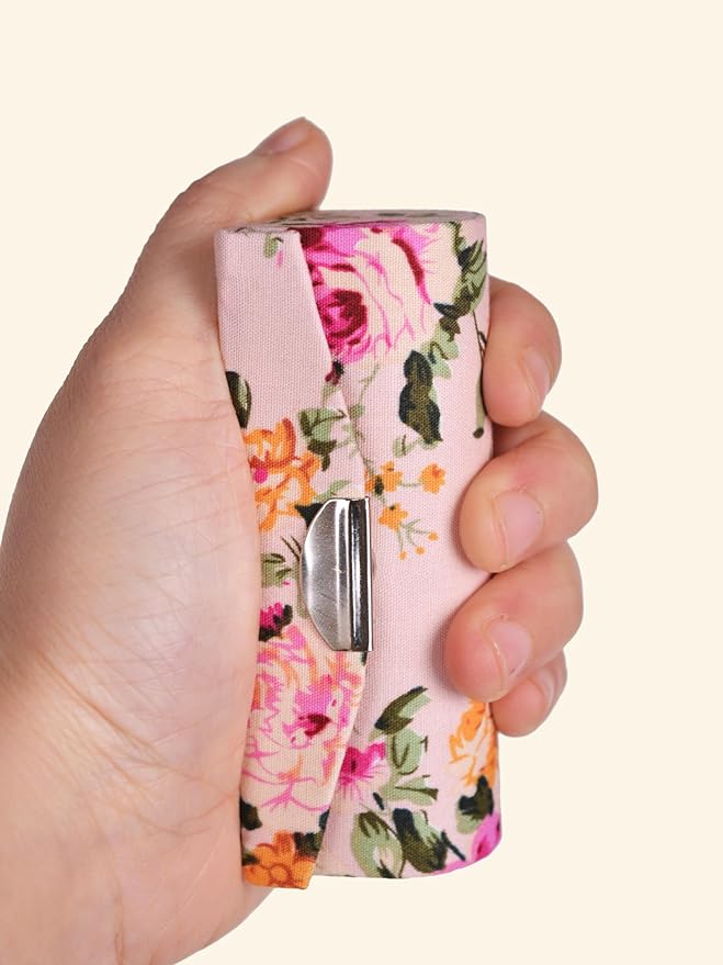 12 Pcs Lipstick Case with Mirror Floral Design Lipstick Holder Flower Printing Lip Stick Box (Pattern A)