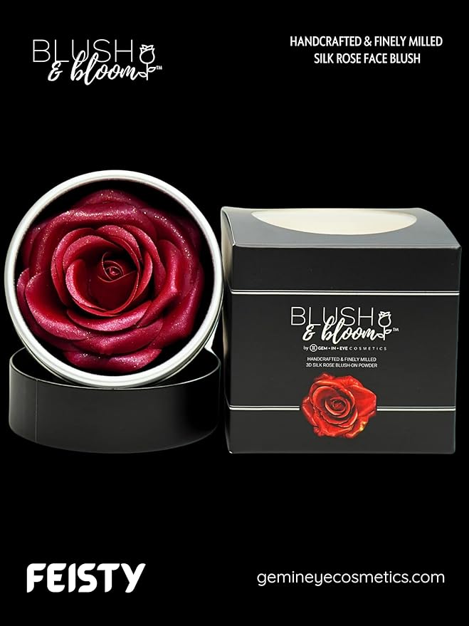 Blush & Bloomβ’ CLASSIC EDITION: FEISTY 3D Silk Rose Blush on Powder