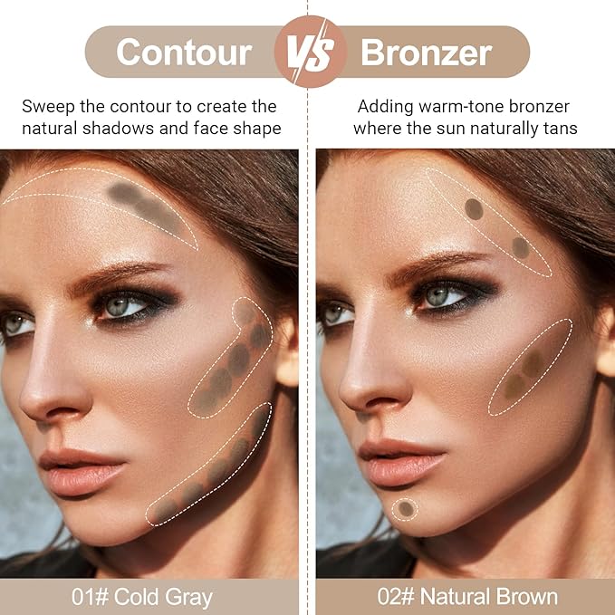 Erinde Cool Toned Liquid Contour Stick – Cold Grey Cream Bronzer for Sculpted Look, Lightweight Blendable Matte Finish, Long Lasting Liquid Contouring Makeup, Vegan & Cruelty-Free, 102
