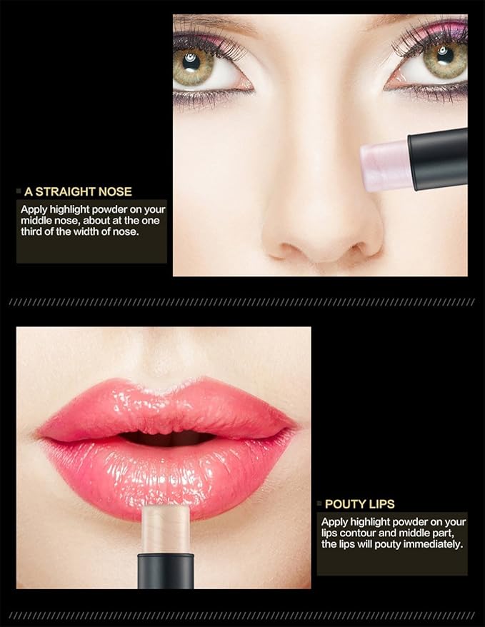 Illuminator Face Highlighter Makeup Sticks Pearl Shimmer Whitening Cream Shimmer Contouring Stick Foundation Stick Face Eye Nose Concealer Pen #2