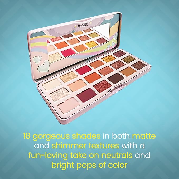 Ccolor Cosmetics Fairy Tale 2 Eye Shadow Palette Makeup, 18 Ultra-Blendable, Vibrant Matte & Shimmer Eyeshadow - Eyeshadow Palette Set With Mirror - Long Lasting, Travel-Size Makeup Palette