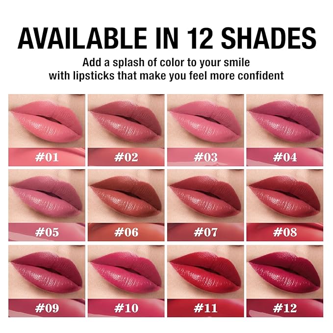 Jolilab 6 Colors Cream Texture Lip Gloss Set - Highly Pigmented, Long - Lasting, Moisturizing Makeup for Women(SetB 6Color)