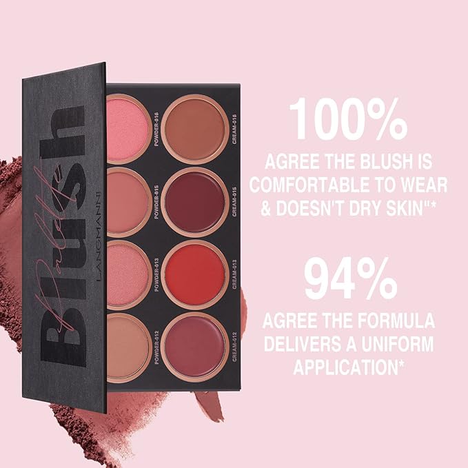 8 Colors Face Blush Palette, Matte Mineral Powder Bright Shimmer for Cheek and Eye Shadow Make-up, Contour and Highlight, Women Facial Makeup Plate