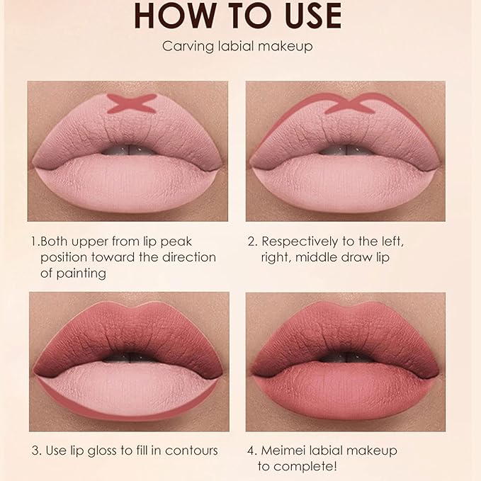 BestLand 6Pcs Matte Liquid Lipstick + Lip Liner Pens Set, One Step Lips Makeup Kits Pigment Velvety Nude Lip Stain Waterproof Long Wear Lip Gloss Make up Gift Set (Chic Shades Lip Set)