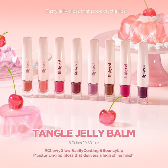 lilybyred Tangle Jelly Balm | Korean Hydrating & Nourishing Lip Gloss, High Shine Finish, Plumping & Volumizing Effect, Bouncy Jelly Texture, Squeeze Tube Formula, 0.30 fl. oz. (04 Lychee Jelly Bite)
