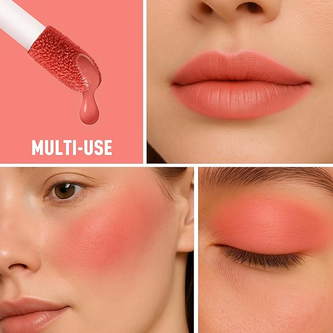 FV Liquid Blush, Long Lasting Buildable Cream Cheek Tint with High-Pigment Color, Weightless Blendable Formula for Natural Dewy Finish (Alice)