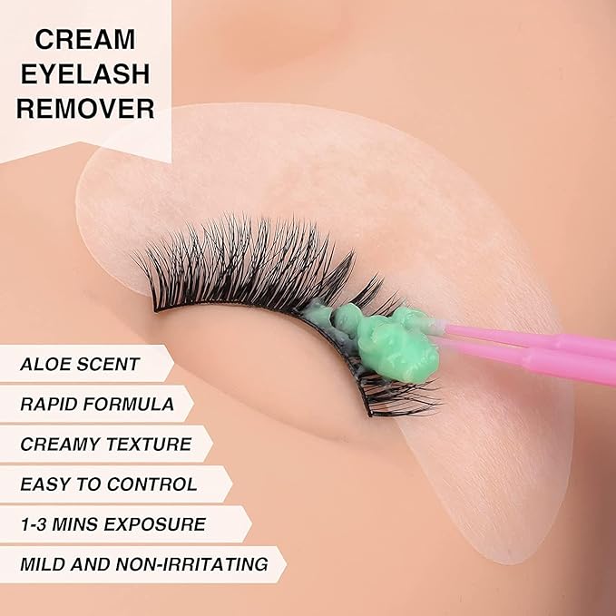 LASHVIEW Eyelash Extension Remover Cream, Light Aloe Flavor, Professional Adhesive Remover for Salon, 10g