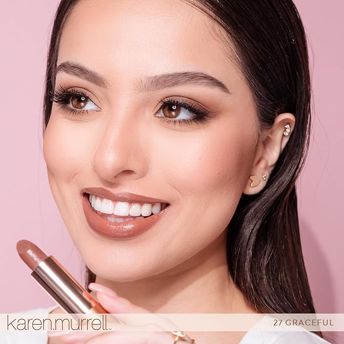 Karen Murrell - Natural Lip Stick - Lipstick 27 Graceful - Brown Lipstick - Matte Finish, 100% Natural Ingredients, Moisturizes & Hydrates Lips - Paraben & Cruelty Free