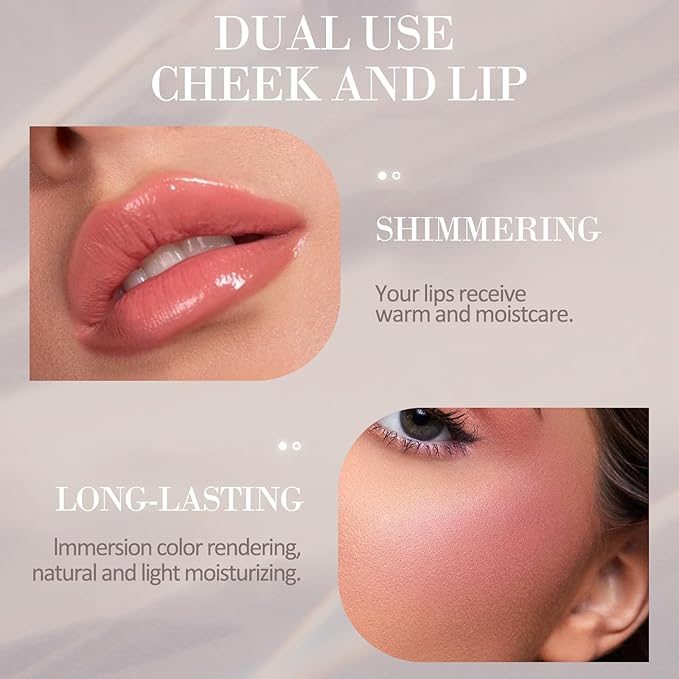 Color Changing Blush Stick for Cheeks Makeup, Clear Blush PH Temperature Changing Pink Cream Blusher, Magic Waterproof Face Blush Stick, Natural Lightweight Multi-Use Lips and Cheek Tint