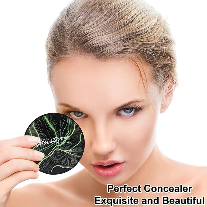Mushroom Heads Air Cushion CC Cream,Moisturizing BB Cream,air cushion cc cream foundation,Full Coverage Long Lasting Concealer,Even Skin Tone Base Nude Makeup Foundation