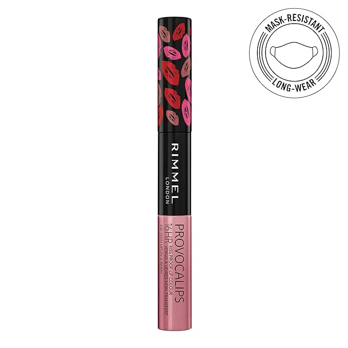 Rimmel London Provocalips 16hr Kiss-Proof Lip Color Bundle - 430 Wish Upon A Berry & 750 Heart Breaker, .14 fl.oz. Each
