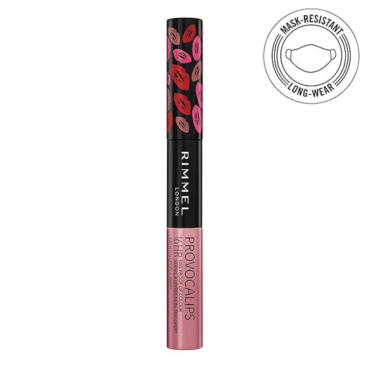 Rimmel London Provocalips 16hr Kiss-Proof Lip Color - Two-Step Liquid Lipstick to Lock in Color and Shine - 430 Wish Upon A Berry, .14 fl.oz.