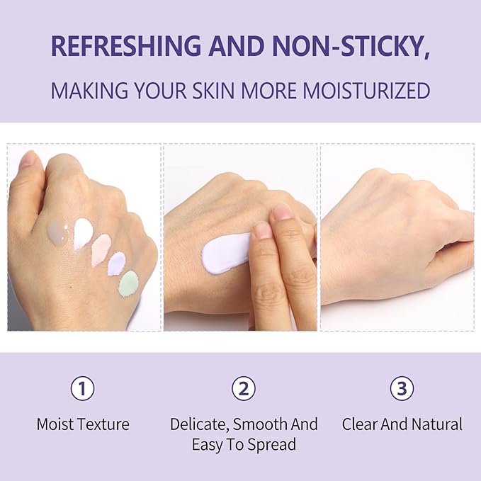 UCANBE Tone Adjusting Primer: Smooth Lightweight Face Primer - Facial Makeup Long-lasting Prime for Brightens and Evens Yellow Skin(Purple,1.06 Oz)