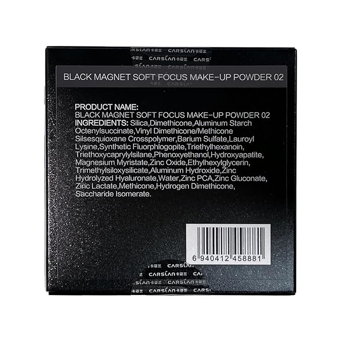 Black Magnet Soft Focus Make Up Powder, Waterproof Loose Setting Powder, 24H Longlasting, Oil Control, Talc-Free Face Powder, 02 Translucent For Oily Skin, 0.28Oz