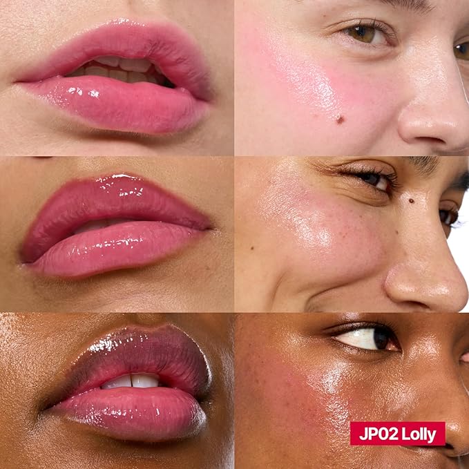 Glowy Jelly Pot + Keychain SET | Dewy Jelly Lip & Blush Color, Tinted Glow Jelly Balm, Dewy Buildable Finish – Lolly (Candy Pink) | 0.14 oz