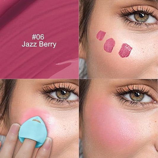 Erinde Liquid Blush for Cheeks, Soft Cream Blush Makeup, Natural-Looking Matte Finish, Lightweight, Long-Wearing, Vegan & Cruelty-Free, 06