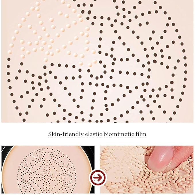 Mushroom Head Air Cushion BB Cream,Concealer Lasting Nude Makeup Moisturizing Pigment CC Liquid Foundation, Even Skin Tone Makeup Base Primer(Natural)