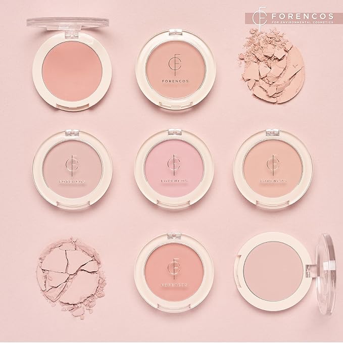 Forencos Matte Blush Set (Puff Included), Long Lasting Korean Blush Power, Zero Sebum Shine, Flawless Finish, Easy Blending, Lightweight & No Cakey Residue (BARE LOVELORN)
