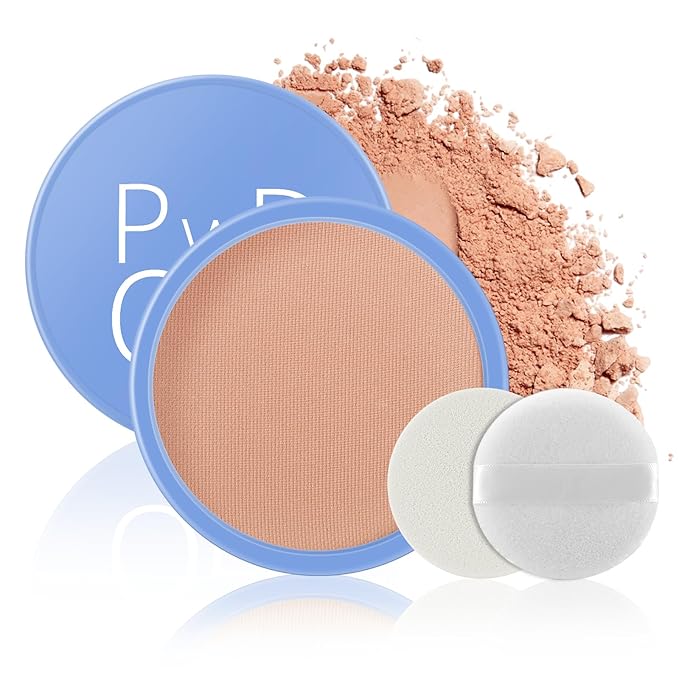 Waterproof Setting Powder, Poreless Pressed Face Powder,Lightweight,Long-Lasting,Oil Control Makeup Powder,Translucent