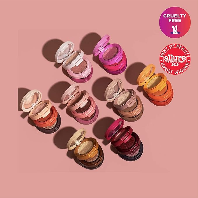 Kaja Lip & Blush Glazed Keychain Stain - Jelly Charm 01 Cherry Spritz + Beauty Bento Collection - Bouncy Eyeshadow Trio 02 Orange Blossom, 0.03 Oz Bundle