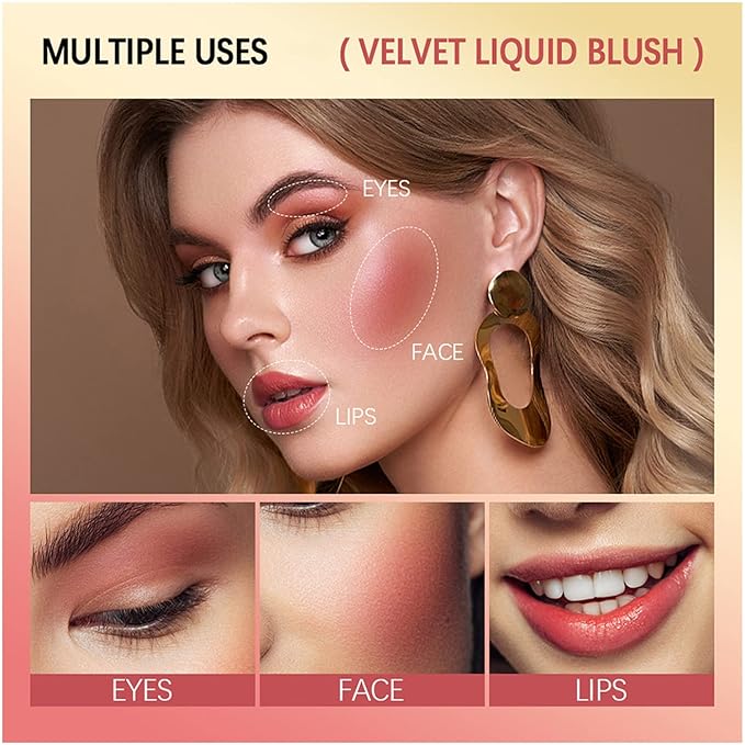 Liquid Blush Long Lasting Waterproof Natural Moisturizing Blush Matte Shades Cheek Rouges