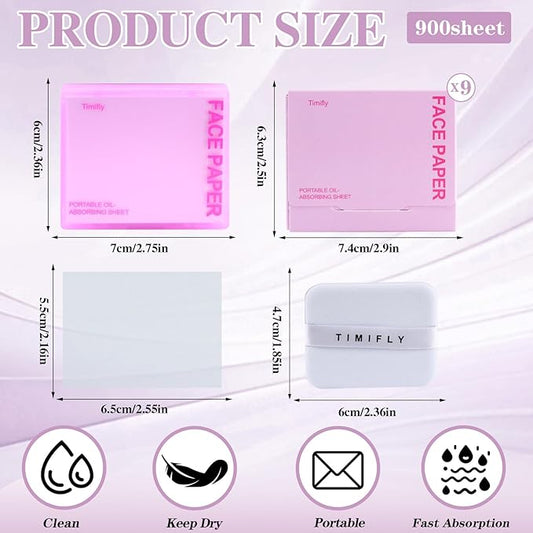 1000 pieces Natural lavender oil-absorbing tissues, special oil-absorbing tissues for oily skin, highly effective in absorbing oil, and easy to carry(Lavender)