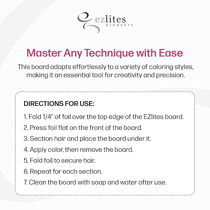 Balayage & Highlighting Board by Celebrity Stylist James Collins - Hairstylist Essentials Balayage Hair Salon Supplies - Highlight Board For Dying Hair - Hair Salon Supplies - Pink