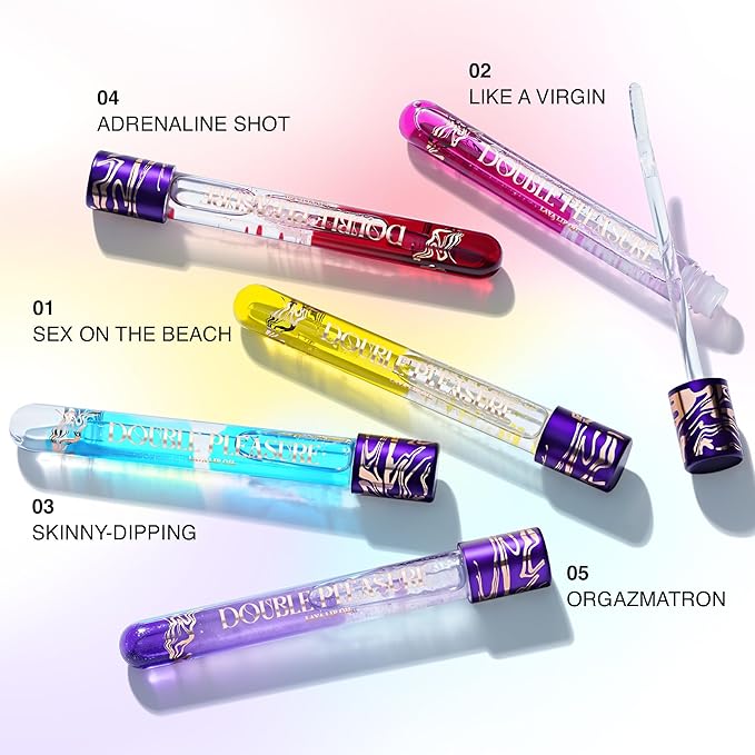 Waterproof Lip Liner & Hydrating Lip Oil - Perfect Makeup Definer Set for Everyday - Oral Fixation Pencil & Double Pleasure Gloss - Two Piece Makeup Gift Set for Women