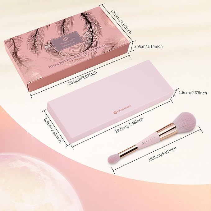 Color Nymph Blush Bronzer Highlighter Palette丨9 Colors Shimmer Eyeshadow Makeup Palettes, High-Pigment Travel Makeup Pallet with Mirror Brush, Cruelty-free & Talc-free