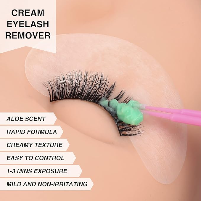 LASHVIEW Eyelash Extension Remover Cream, Eyelash Adhesive Remover, Professional Eyelash Extensions Remover for Salon(ALOE 0.51fl.oz/15ml)