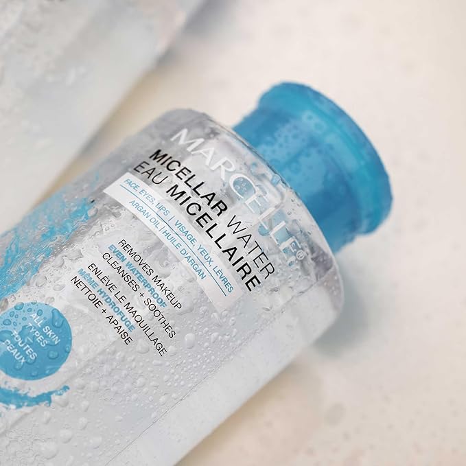 Marcelle Micellar Water, Dry Skin, Makeup Remover, Hyaluronic Acid, Sensitive Skin and Eyes, Oil-Free, Alcohol-Free, Fragrance-Free, Hypoallergenic, Cruelty-Free, 13.5 Fl. Oz.