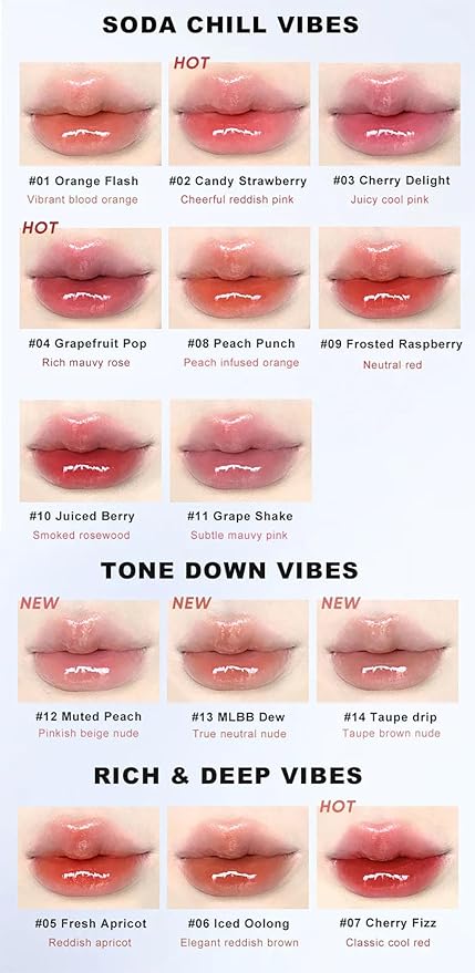 Judydolll Ice Watery Lip Gloss, Ice Iron Tinted Lip Tint, Jelly Hydrating Lip Gloss, Long-Lasting Lightweight Lip Tint (#01)