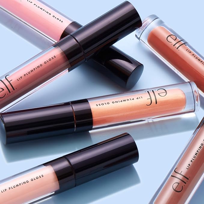 e.l.f. Lip Plumping Gloss, High-Shine Sheer Color, Hydrates & Creates Fuller Lips With Vitamin E, Vegan & Cruelty-Free, Pink Cosmo
