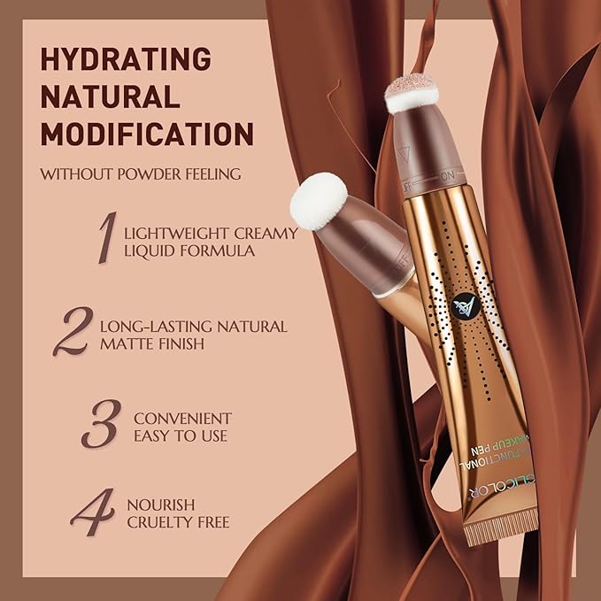 3PC Liquid Contour Blush Highlighter Beauty Wand Set - Smooth & Lightweight Contour Stick for Liquid Contour, Blush, Highlighter Application, Vegan & Cruelty-Free (01+02+05)