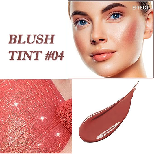 Liquid Blush,Soft Cream Face Blush Dewy Cheek Tint Moisturizing Natural Matte Looking Weightless Smooth Skin Tint Blush Makeup - #04