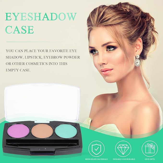 30Pcs Round Empty Makeup Pans with 10Pcs Container cases: Eyeshadow Blush Powder Lipstick Storage Palette - 2.8X1.65in Cosmetic Organizer for Travel