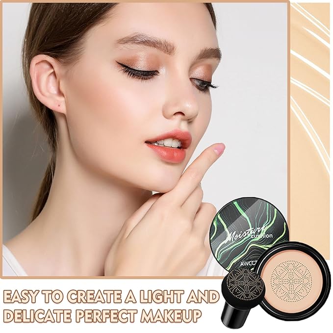 AWCCXMYM Mushroom Head Air Cushion CC Cream, Ivory, 24-Hour Moisturizing, Plant Ingredients, Skin Foundation Concealer