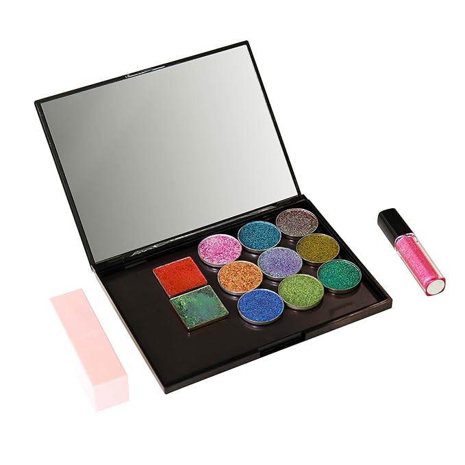 Empty Makeup Magnetic Plastic Palette with 20Pcs Adhesive Metal Stickers for Eyeshadow Powder Lipstick foundation