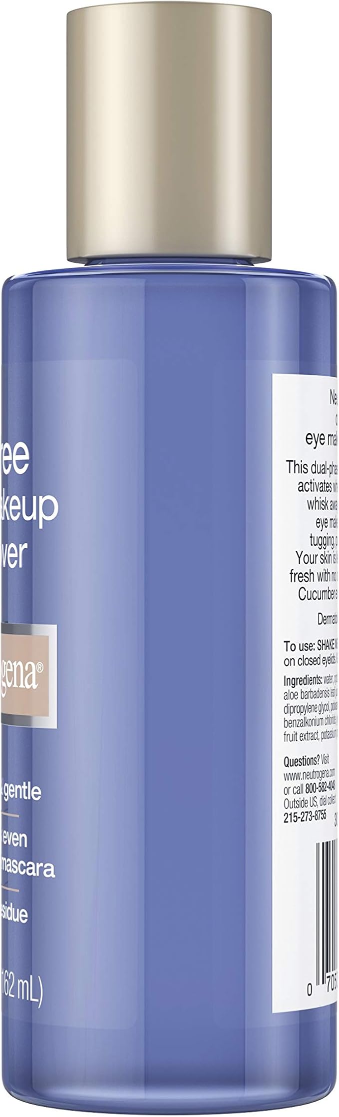 Neutrogena Oil-Free Liquid Eye Makeup Remover, Residue-Free, Non-Greasy, Gentle & Skin-Soothing Makeup Remover Solution with Aloe & Cucumber Extract for Waterproof Mascara, 5.5 fl. Oz (Pack of 4)