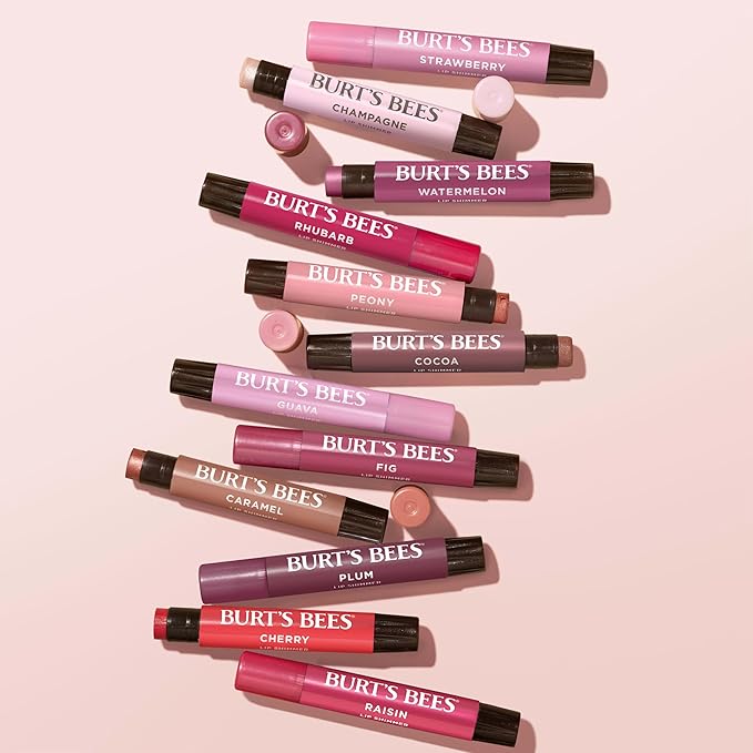 Burt's Bees Shimmer Lip Tint, Tinted Lip Balm Stick, Moisturizing for All Day Hydration with Natural Glowy Pigmented Finish & Buildable Color, Watermelon, 1 Tube, 0.09 oz.