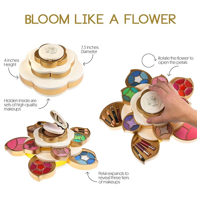 Flower All In One Makeup Kit for Teens and Women & Toysical 2-Tier Makeup for Teens
