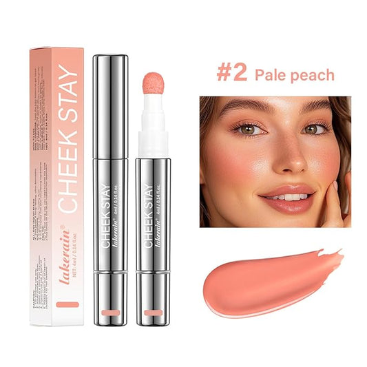 2pcs Liquid Blush for Cheeks, Buildable Liquid Blush Stick Set, Silky Smooth Creamy Formula, High Pigment, Lightweight Blush Rouge Stick