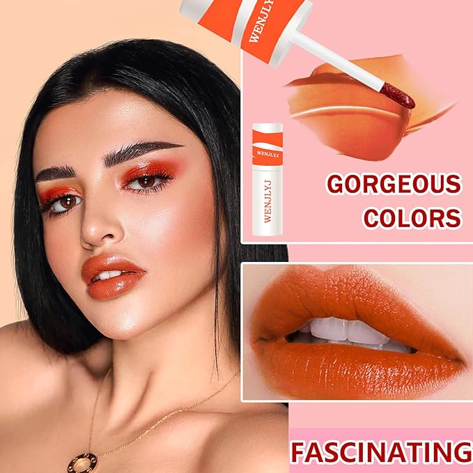 Lip Tint Stain Set,Mini Velvet Lip Tint Watery Lip Stain Long Lasting Waterproof Moisturizing Lip & Cheek Tint,Hydrating,Natural Glossy Liquid Lipstick Lip Gloss Kits for Women (set G)
