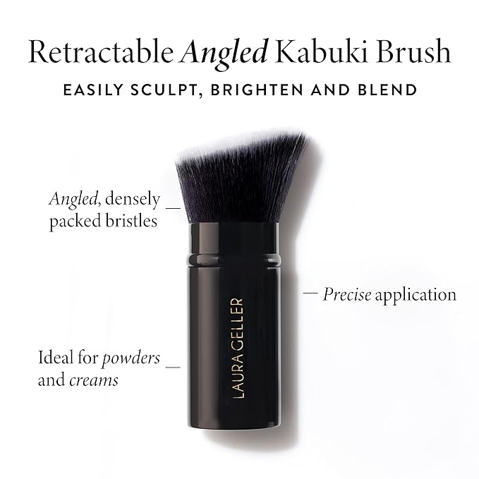 LAURA GELLER NEW YORK Matte Baked Starter Kit - Full Coverage: Double Take Powder Foundation, Deep and Best of the Best Face Palette and Retractable Angled Kabuki Brush