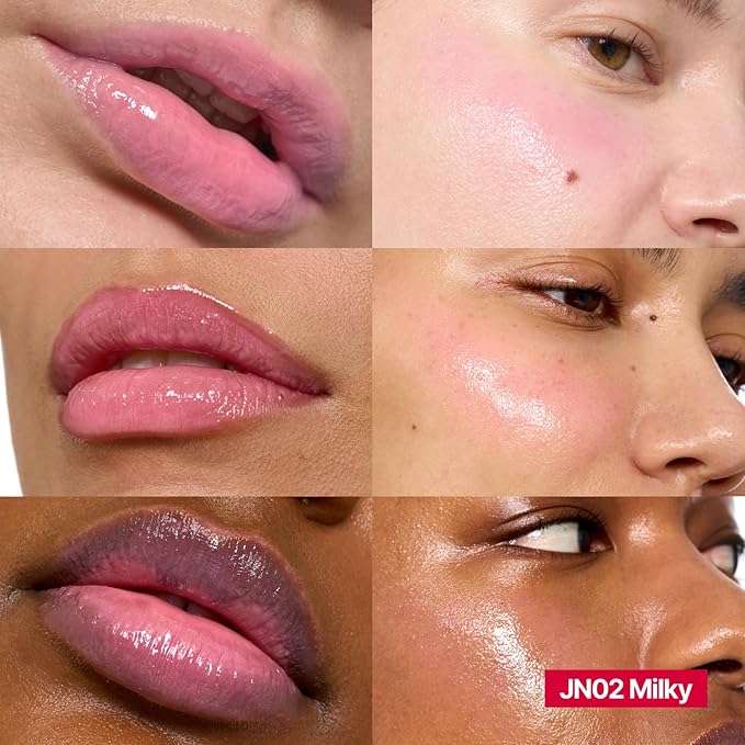 Glowy Jelly Pot | Dewy Jelly Lip & Blush Color, Tinted Glow Balm, Dewy Buildable Finish – Milky (Creamy Pink) | 0.14 oz