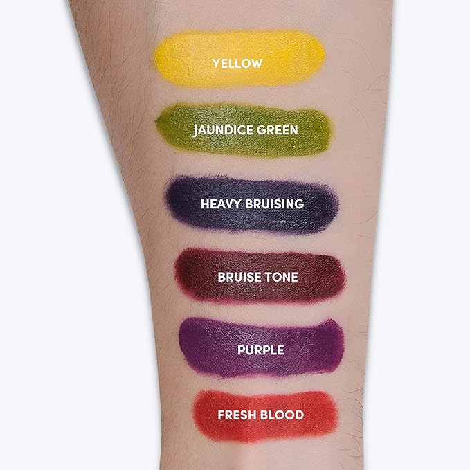6-Color Bruise Wheel, Professional SFX Cream Makeup Palette with Foam Sponges for the Stage, Film, Costumes, Cosplay