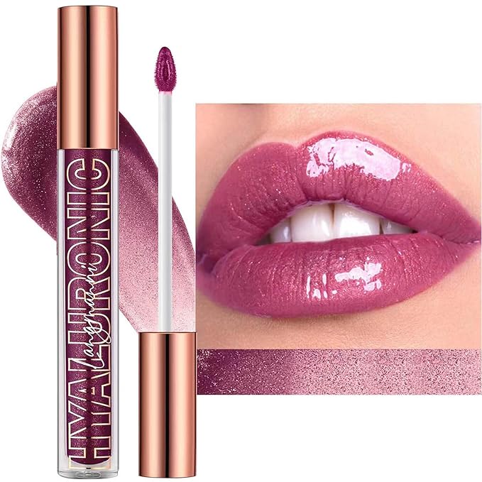 Purple Lip Gloss Lip Plumper Gloss Tinted Glitter Lipgloss Lip Oil Teens Moisturizing Lipstick Lip Balm High Shine And Vegan Plumping Lip Gloss For Women Girls Long-Lasting Dry Lip Care (07)