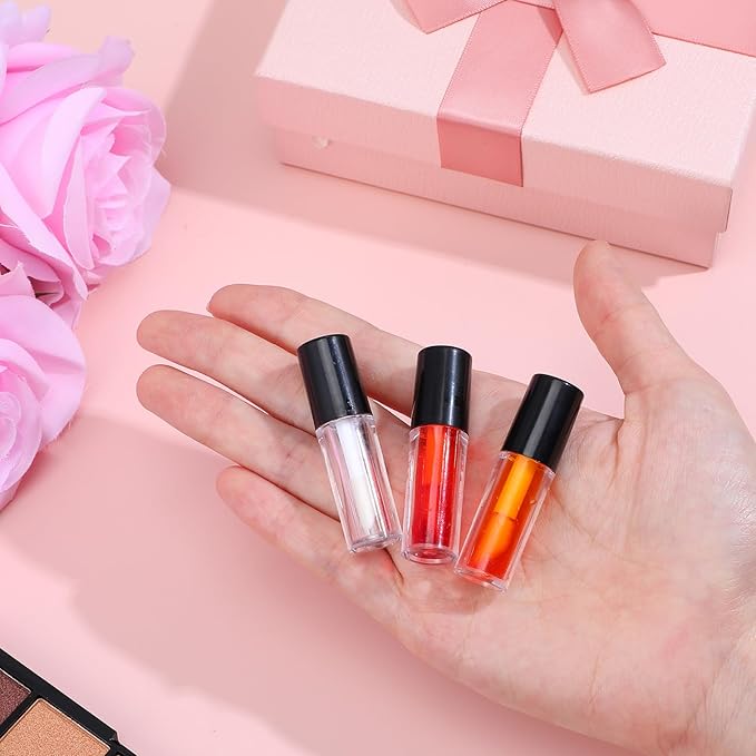 10pcs Empty Lip Gloss Tubes With Wand 1.2ml Clear Mini Refillable Lip Gloss Containers Lip Balm Bottles For Lipstick Samples Diy Makeup Lipgloss Making Kit